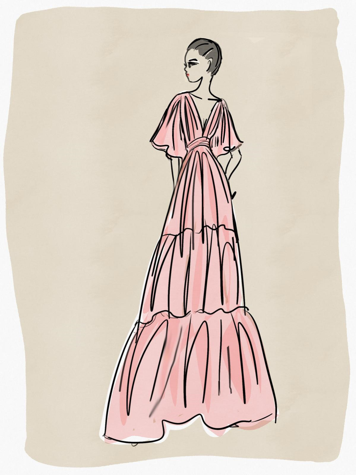 georgette long dress design
