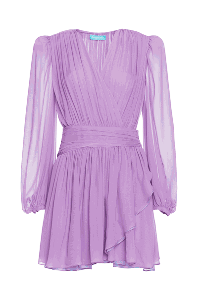 Agata - Silk chiffon dress, Purple | PLEASEDONTBUY